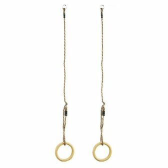 Houten ringenset - diameter 145x25cm - PP-touw 10mm detail