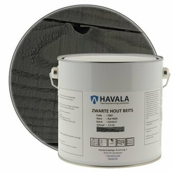 Havala Zwarte Hout Beits 7007 Ral 9005 / 2,5 liter