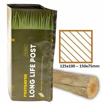 Postsaver 35cm - Vierkante paal 125x100 - 150x75mm