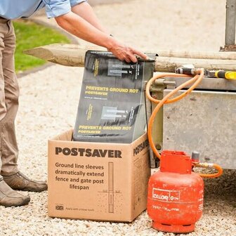 Postsaver 5m op rol - Ronde &amp; Vierkante palen detail