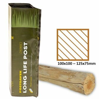 Postsaver 70cm - Vierkante paal 100x100 - 125x75mm