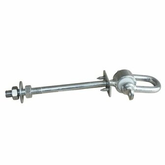 Schommelhaak gelagerd met harpsluiting en 2 borgpinnen M12x255mm