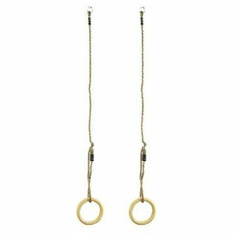 Houten ringenset - diameter 145x25cm - PP-touw 10mm detail
