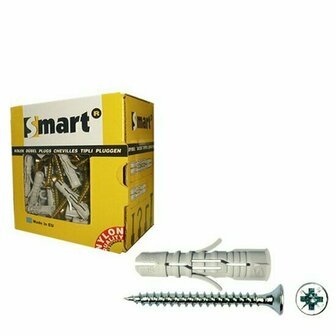 Sterke plug 6x30 + schroef VK 4x35 Nzn 100st.