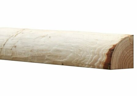 Douglas kwartronde palen geschild | Straal 5/6 cm, Lengte 400 cm.