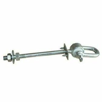 Schommelhaak gelagerd met harpsluiting en 2 borgpinnen M12x255mm