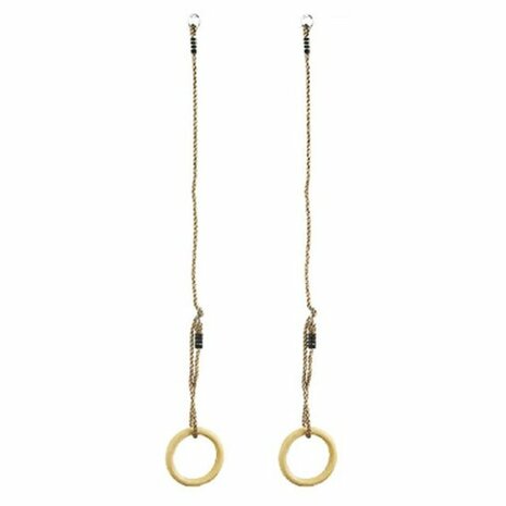 Houten ringenset - diameter 145x25cm - PP-touw 10mm detail