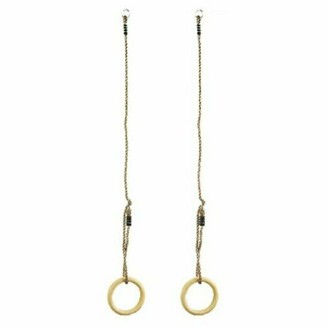 Houten ringenset - diameter 145x25cm - PP-touw 10mm detail