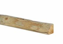 Douglas kwartronde palen geschild | Kopmaat 4/5 cm, Lengte 500 cm.