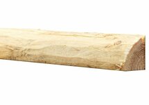 Douglas kwartronde palen geschild | Kopmaat 1/3 cm, Lengte 200 cm.