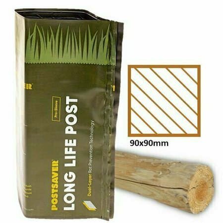 Postsaver 35cm hoog - Vierkante paal 90x90mm