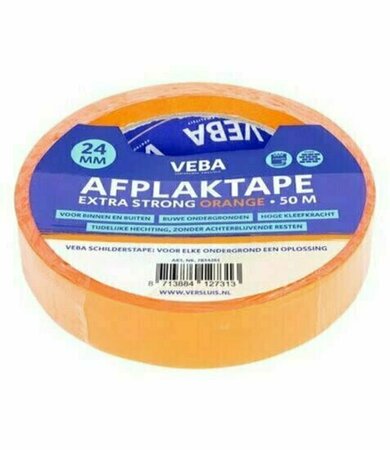Veba afplaktape extra strong Orange 24mm