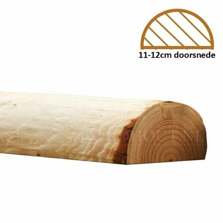 Douglas halfronde palen geschild | Doorsnede 11/12 cm, Lengte 400 cm.